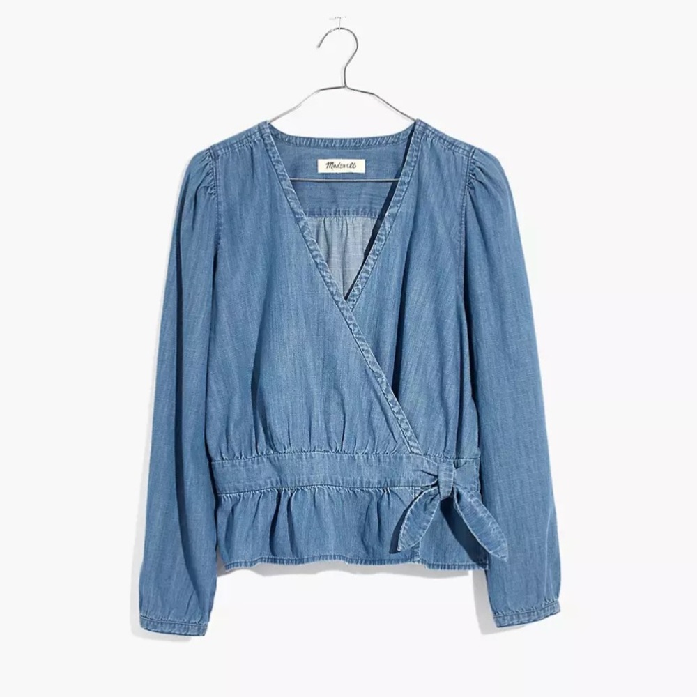 GUC Madewell Blue Wrap Top - Medium